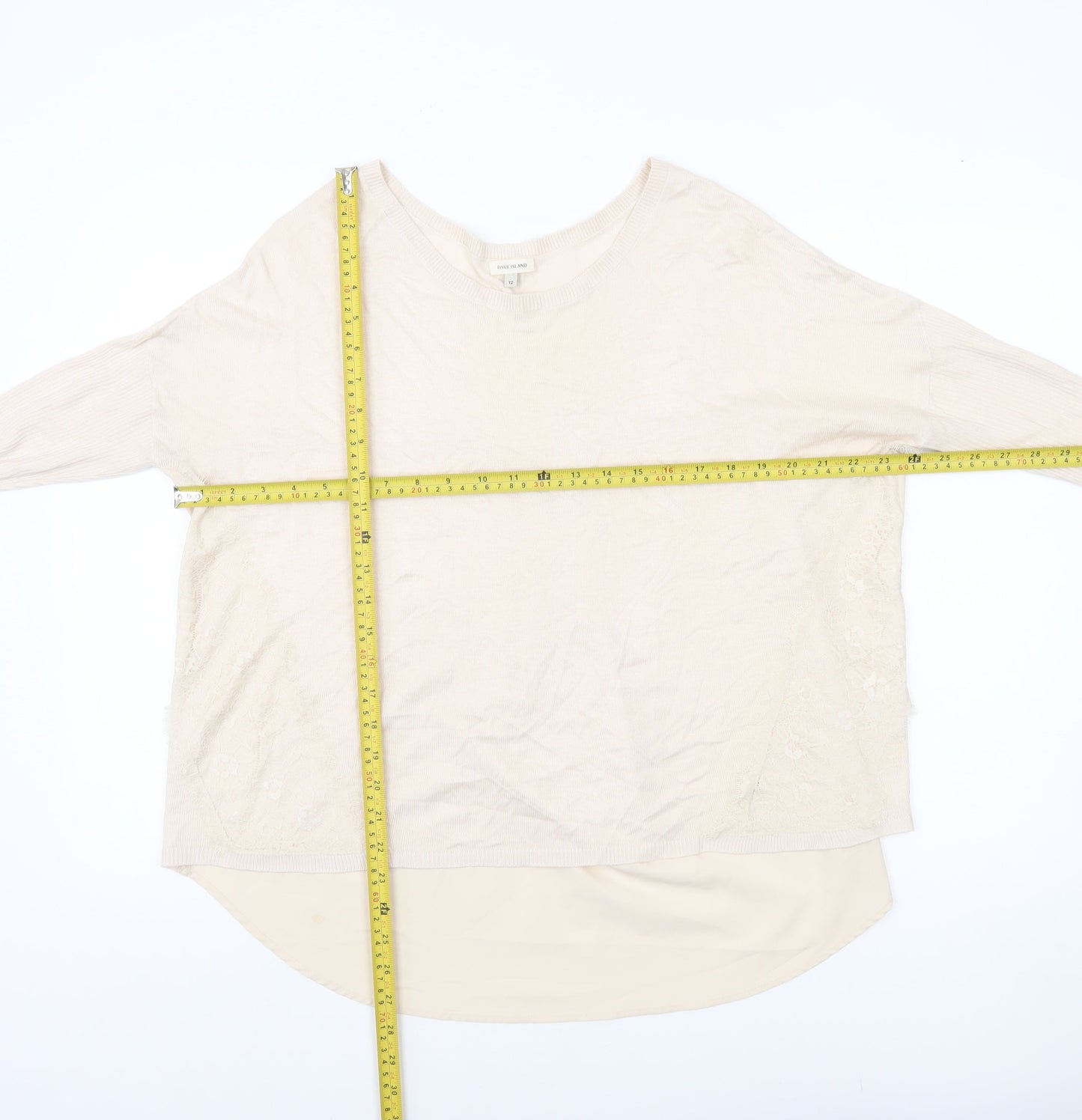 Womens UK Size 12 River Island Beige Pullover Jumper