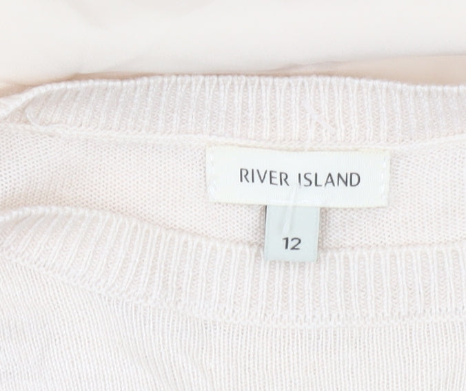 Womens UK Size 12 River Island Beige Pullover Jumper