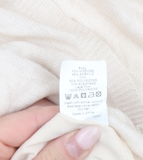 Womens UK Size 12 River Island Beige Pullover Jumper