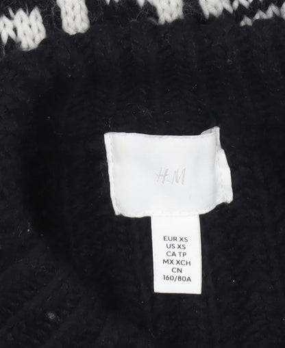 Womens UK Size XS H&M Black Pullover Jumper