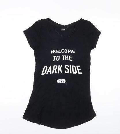 Star Wars Women Black Size 8 Scoop Neck Short Sleeve T-Shirt