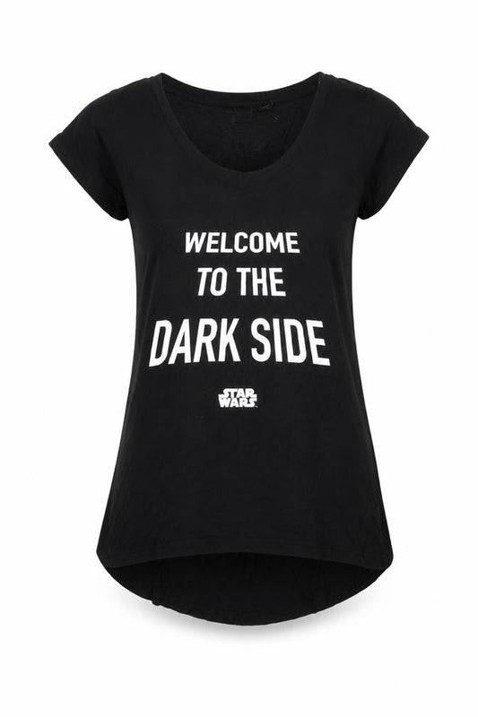 Front view of Star Wars Women Black, size 8, Scoop Neck Short Sleeve T-Shirt