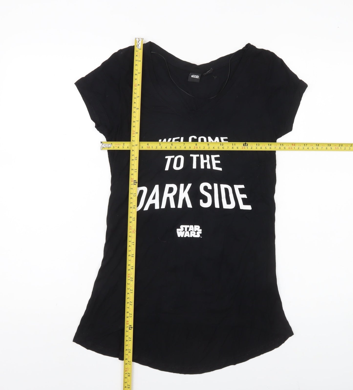 Star Wars Women Black Size 8 Scoop Neck Short Sleeve T-Shirt