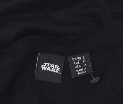 Star Wars Women Black Size 8 Scoop Neck Short Sleeve T-Shirt