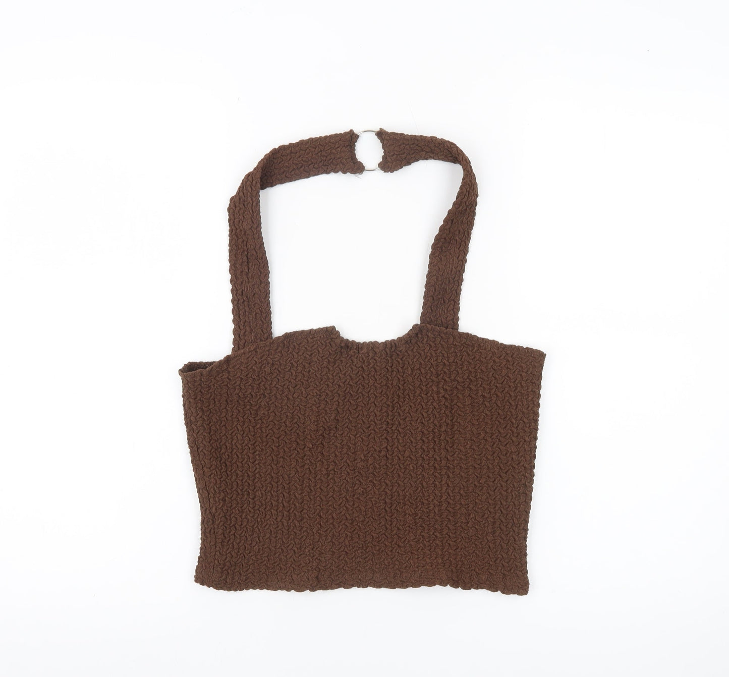 Mango Women Brown Knit Tank Top M Sleeveless Camisole Pullover