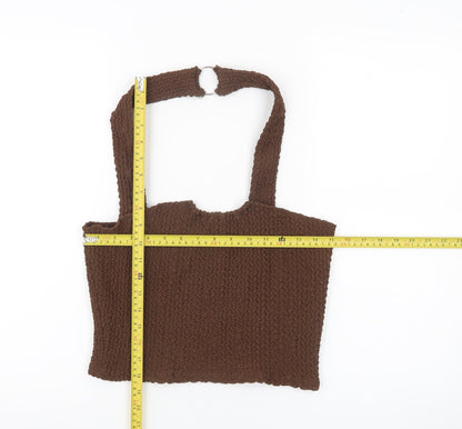 Mango Women Brown Knit Tank Top M Sleeveless Camisole Pullover