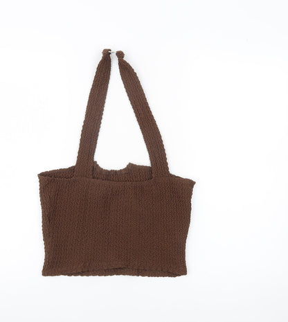 Mango Women Brown Knit Tank Top M Sleeveless Camisole Pullover