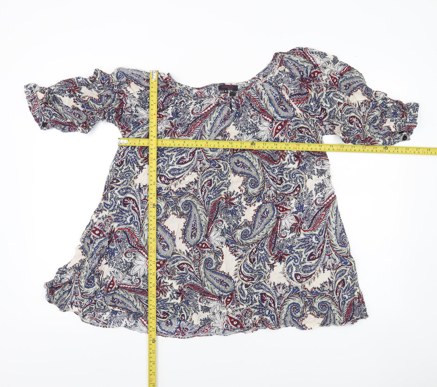 Stella Morgan Womens Multicoloured Paisley Tunic Blouse Size 10