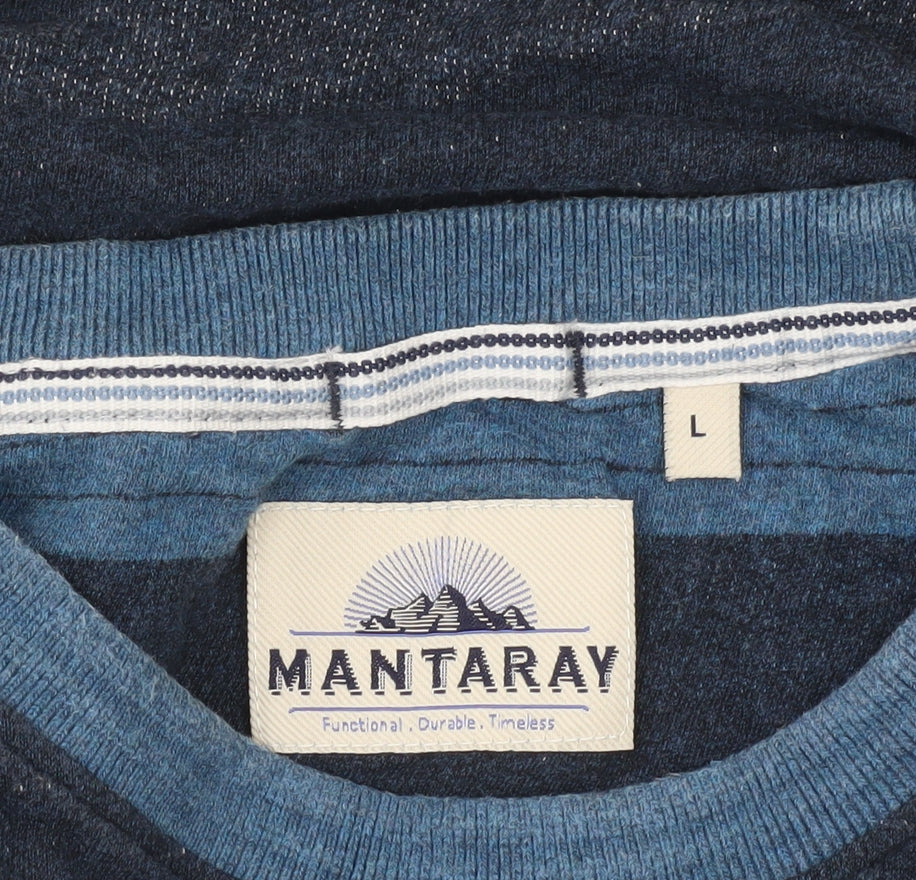 Mens UK Size L Mantaray Blue  T-Shirt