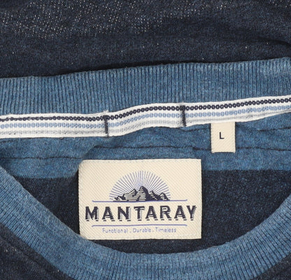 Mens UK Size L Mantaray Blue  T-Shirt