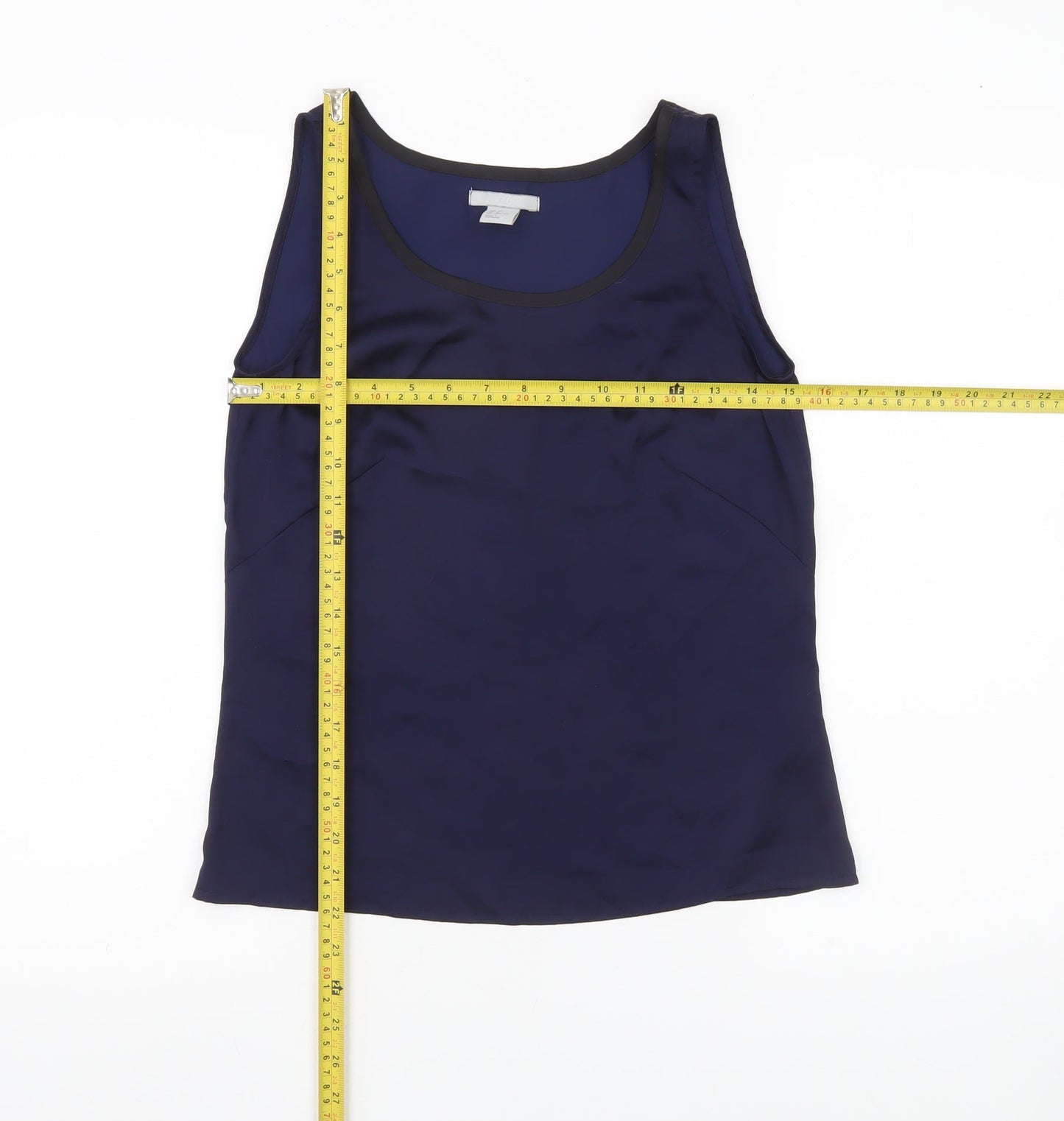 H&M Women’s Blue Tank Top Size 4 Sleeveless Scoop Neck Basic