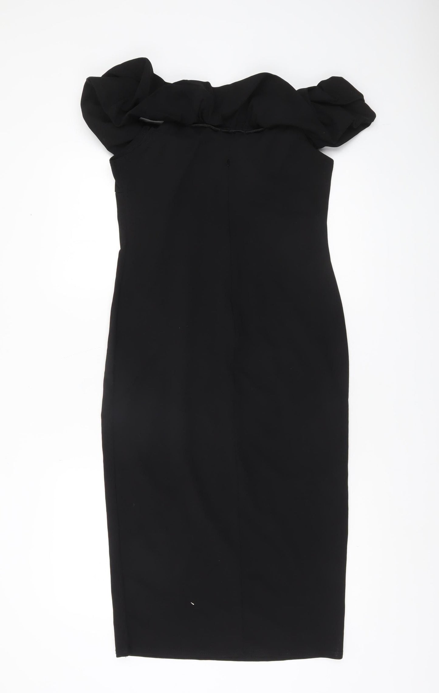 In The Style Women’s Black Size 14 Bodycon Ruffle Dress