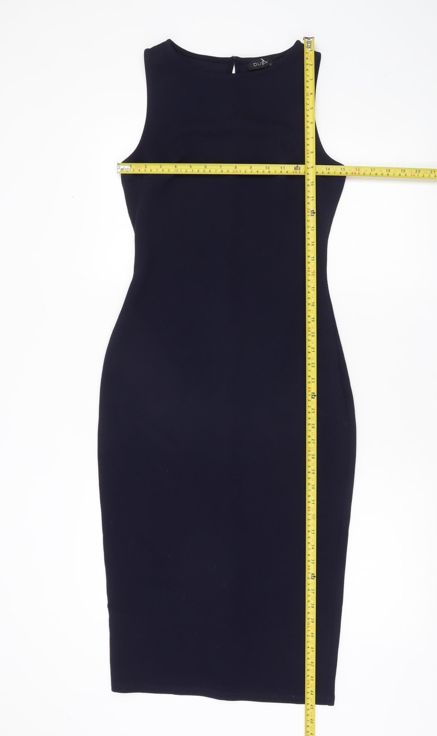 Dusk Women’s Blue Bodycon Knee Length Sleeveless Dress Size 10