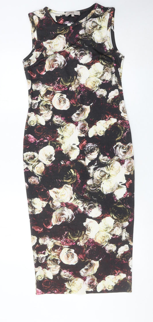 Marks and Spencer Women’s Multicoloured Floral Bodycon Midi Dress Size 8