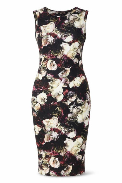 Marks and Spencer Women’s Multicoloured Floral Bodycon Midi Dress Size 8