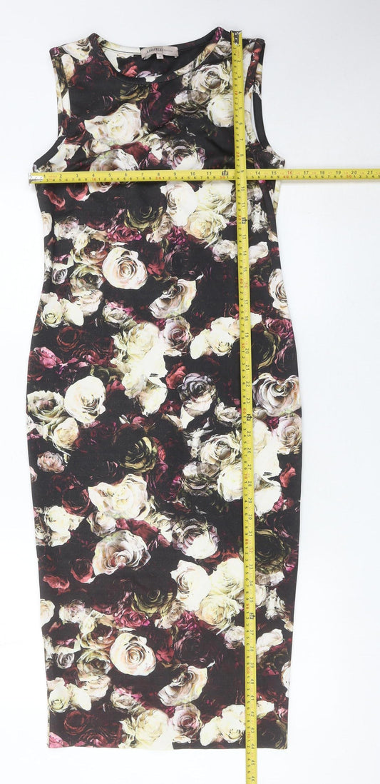 Marks and Spencer Women’s Multicoloured Floral Bodycon Midi Dress Size 8