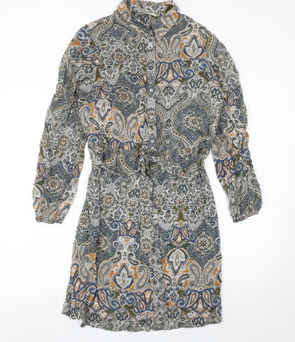 George Women’s Multicoloured Paisley Shirt Dress Size 10 Cotton