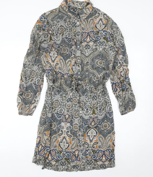 George Women’s Multicoloured Paisley Shirt Dress Size 10 Cotton