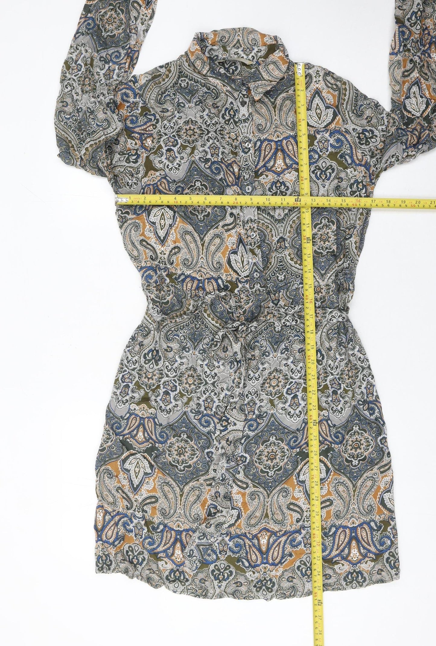 George Women’s Multicoloured Paisley Shirt Dress Size 10 Cotton