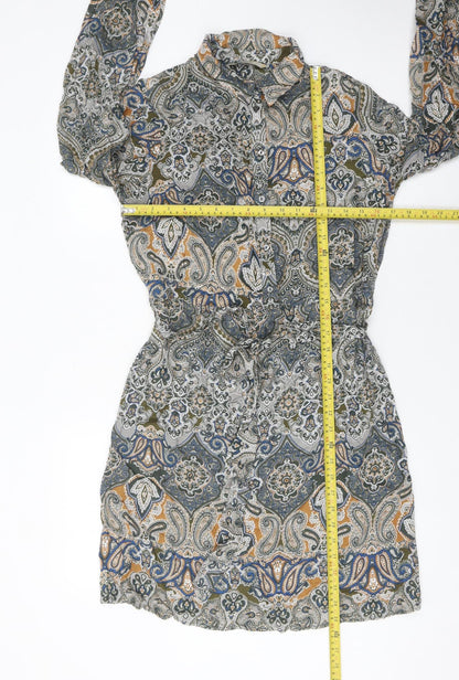 George Women’s Multicoloured Paisley Shirt Dress Size 10 Cotton