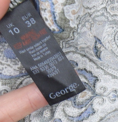 George Women’s Multicoloured Paisley Shirt Dress Size 10 Cotton