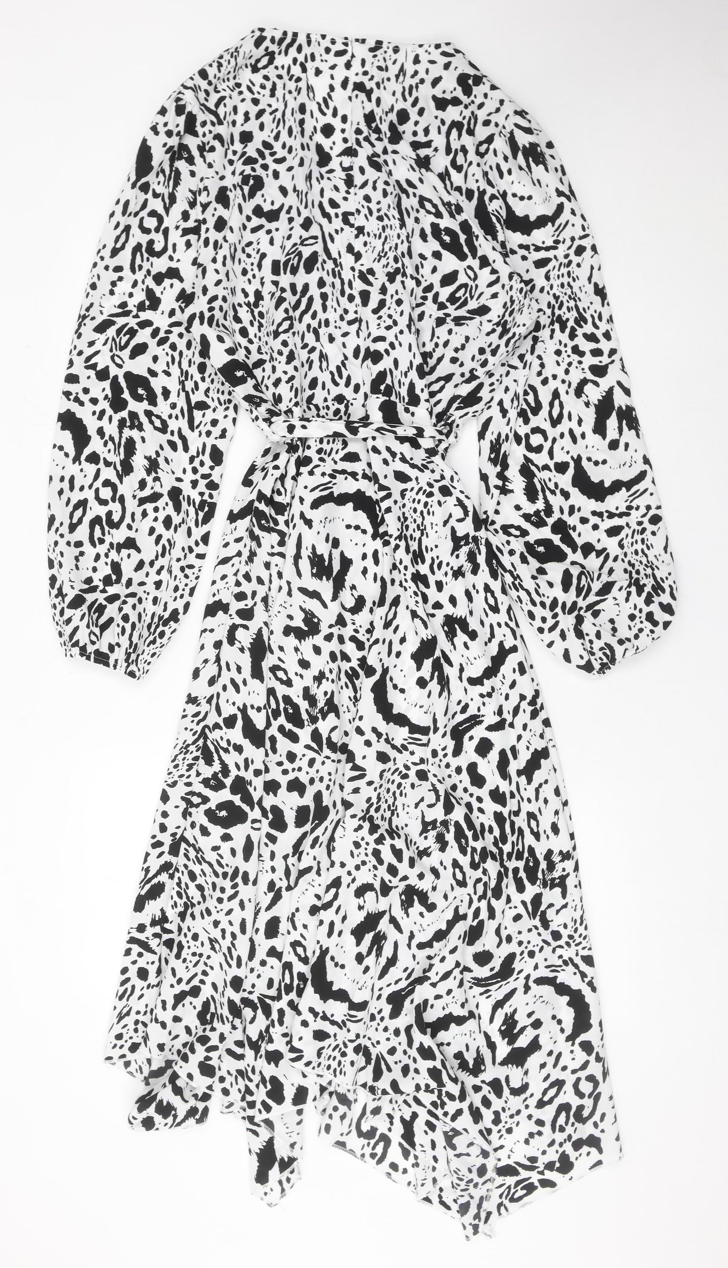 Quiz Women’s Black White Animal Print A-Line Dress Size 16
