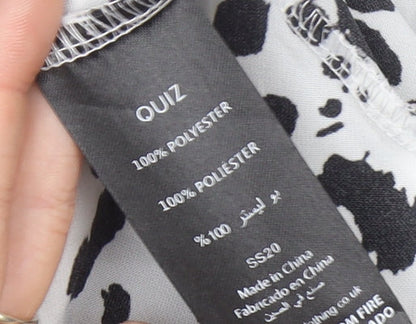 Quiz Women’s Black White Animal Print A-Line Dress Size 16