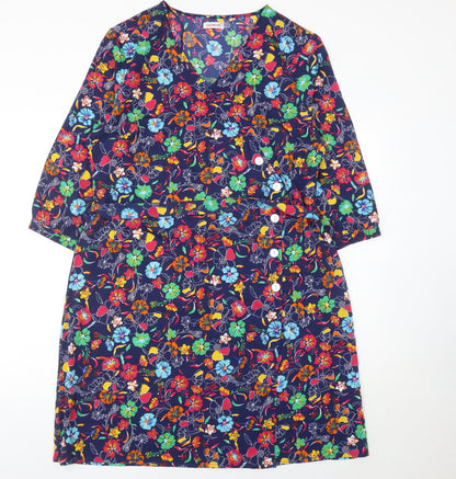 Damart Women’s Multicoloured Floral Wrap Dress Size 18 Knee Length