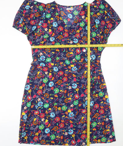 Damart Women’s Multicoloured Floral Wrap Dress Size 18 Knee Length