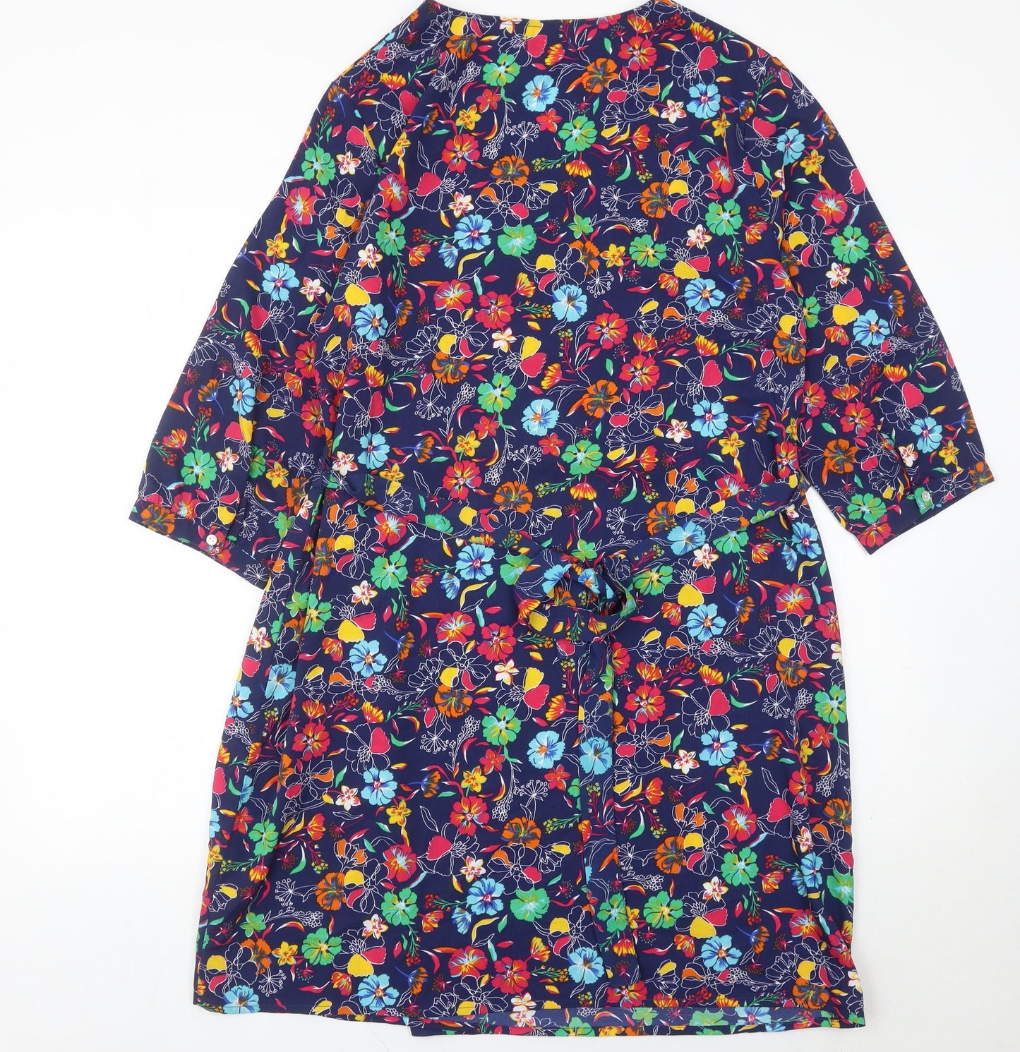 Damart Women’s Multicoloured Floral Wrap Dress Size 18 Knee Length