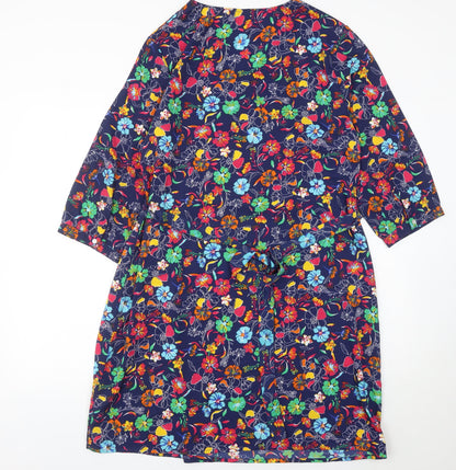 Damart Women’s Multicoloured Floral Wrap Dress Size 18 Knee Length