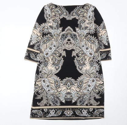 Wallis Petite Women’s Black Paisley Sheath Dress Size 12