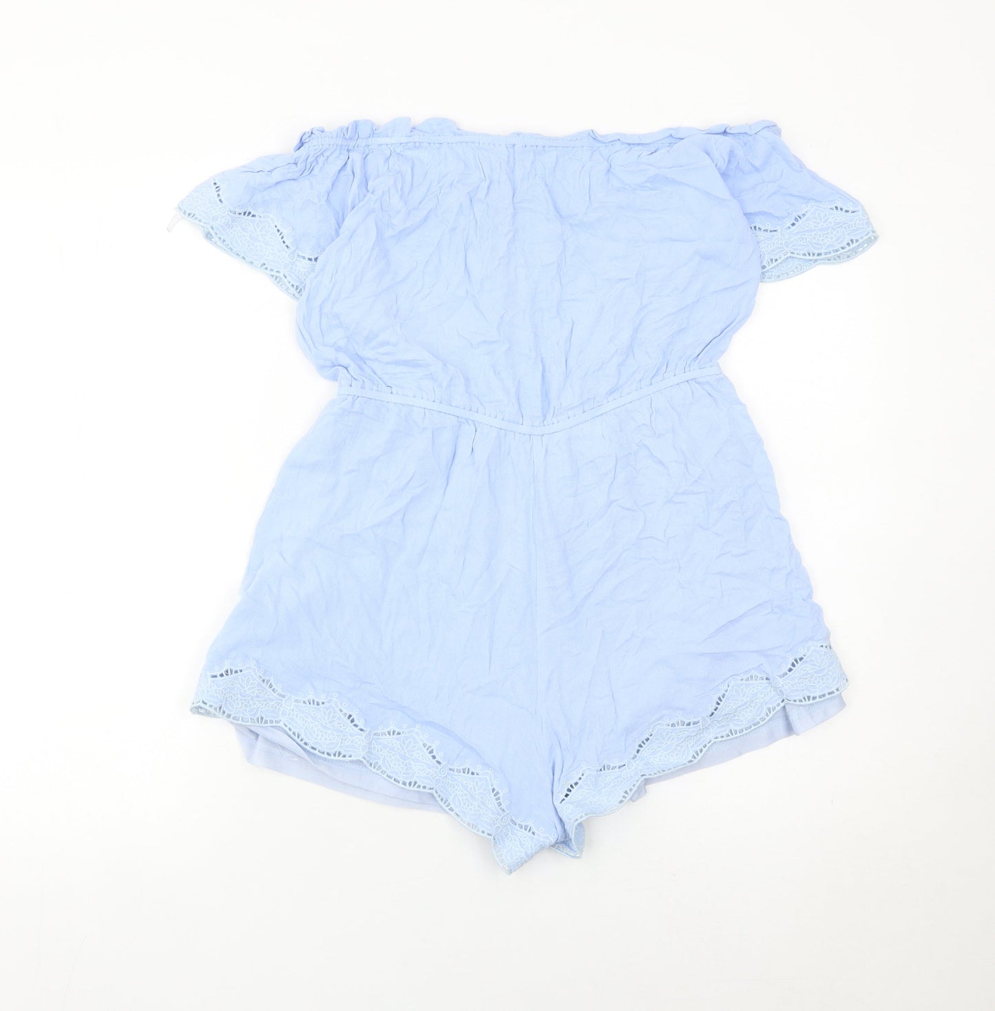 Ark n Co Women’s Blue Off Shoulder Lace Playsuit Size L Summer
