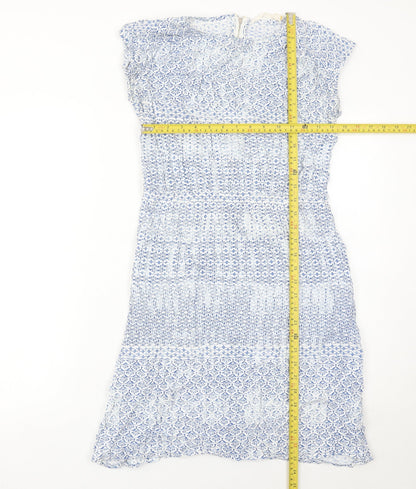 John Lewis Women’s Blue Floral Sheath Knee Length Dress Size 10