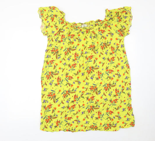 Matalan Women’s Yellow Floral Shift Dress Size 18 Short Sleeve