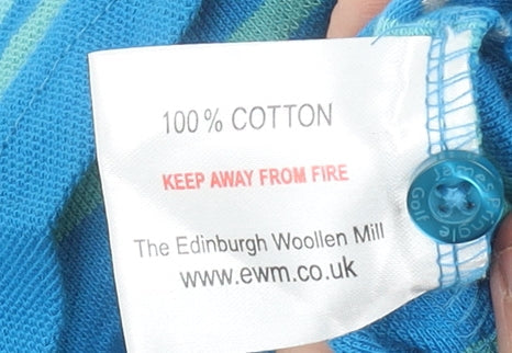 James Pringle Men’s Blue Striped Polo Shirt 2XL Cotton Golf Casual