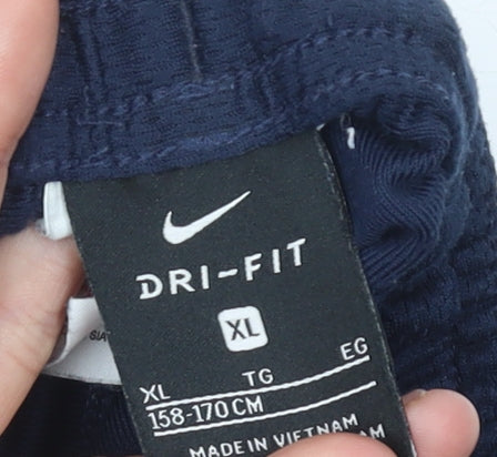 Nike Boys Blue XL Dri-Fit Jogger Trousers Football Activewear Polyester