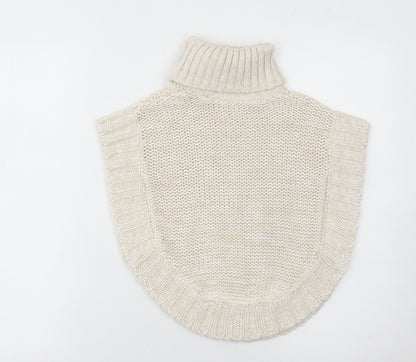 Matalan Girls Ivory Knit Cape Jumper Age 3 Years Roll Neck Button Detail