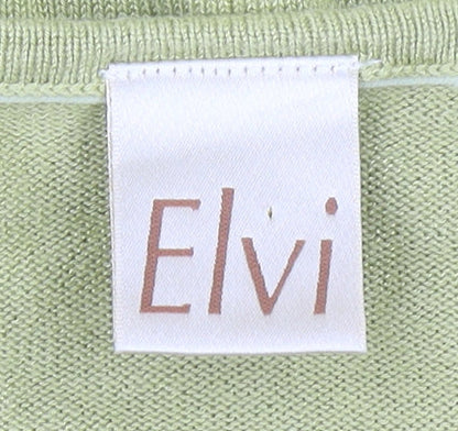 Womens UK Size 16 ELVI Green Pullover Jumper