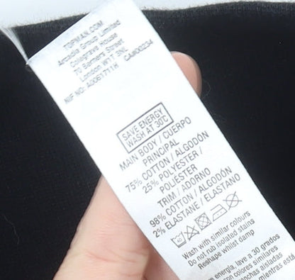 Topman Men’s Black Full Zip Hoodie L Cotton Blend Hooded Jacket