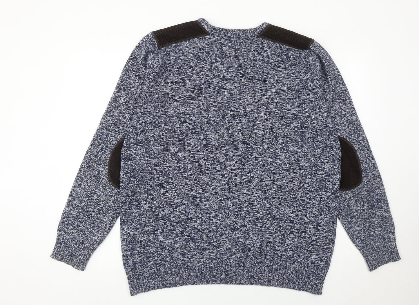 Brave Soul Men's Blue XL Pullover Jumper Crew Neck Cotton Knit