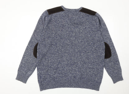 Brave Soul Men's Blue XL Pullover Jumper Crew Neck Cotton Knit