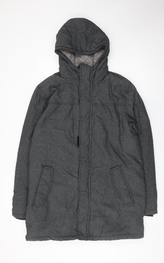 Avenue Men’s Grey Hooded Parka Coat Medium 39-41in Insulated Winter