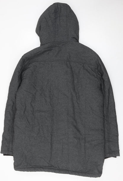 Avenue Men’s Grey Hooded Parka Coat Medium 39-41in Insulated Winter