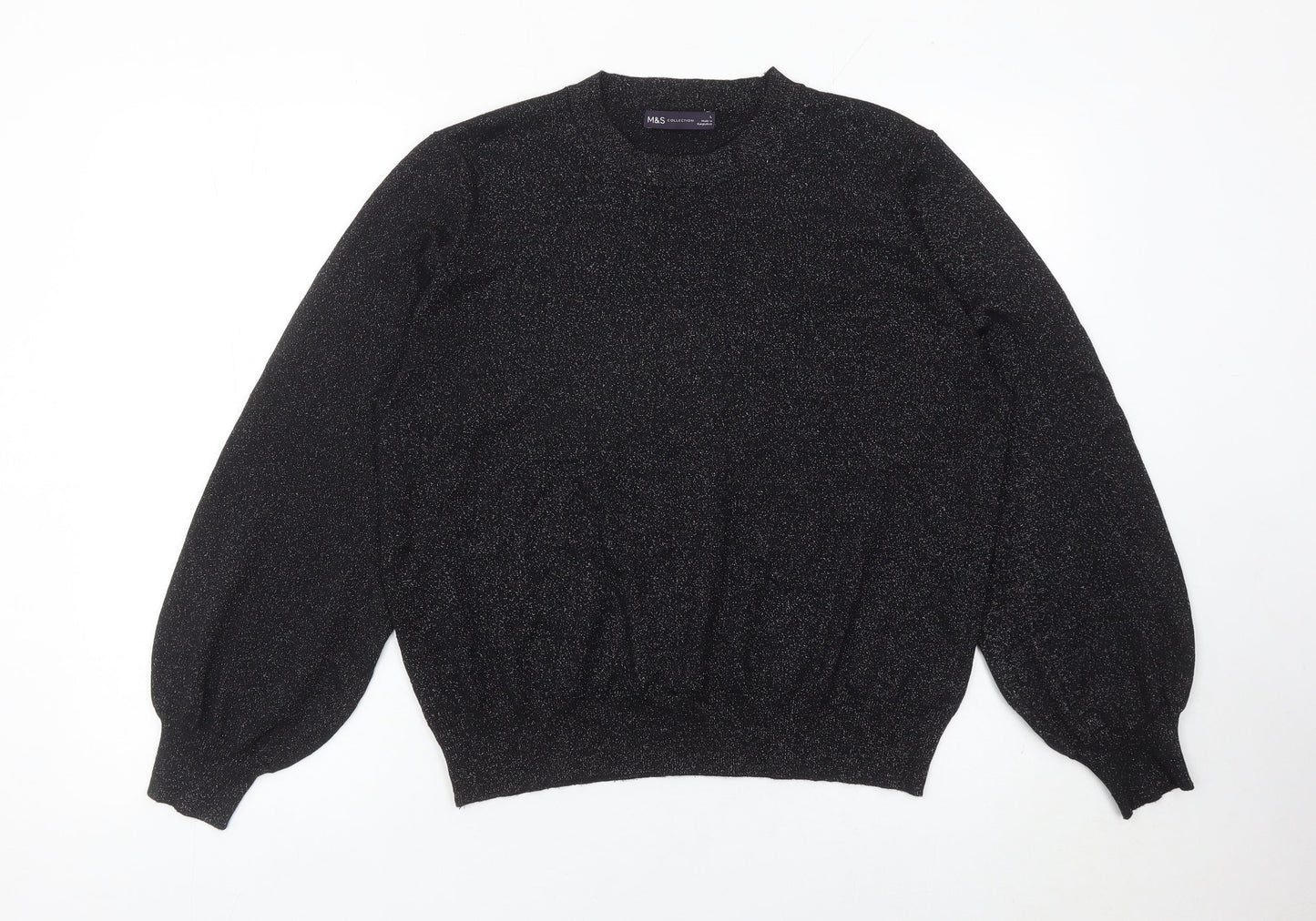 Womens UK Size L Marks and Spencer Black Pullover Jumper