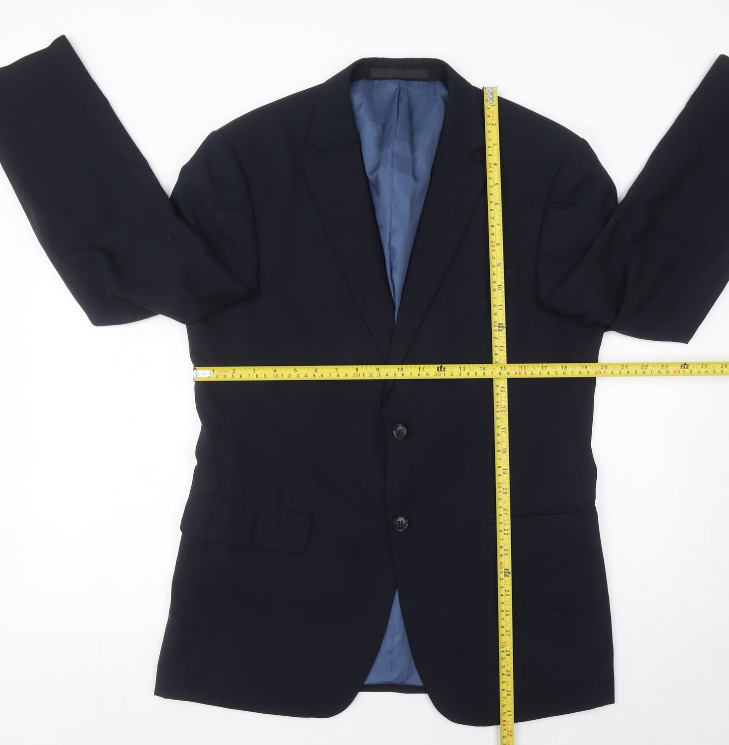 Marks and Spencer Men’s Blue 40in Wool Blend Blazer Jacket
