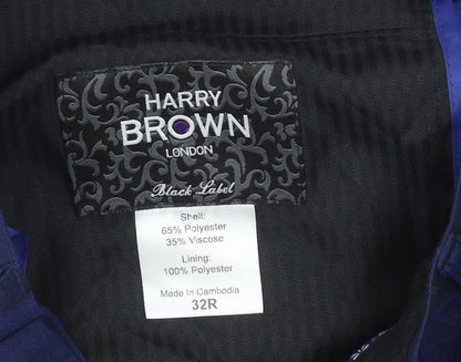 Harry Brown Men’s Blue 32R Regular Fit Formal Dress Trousers
