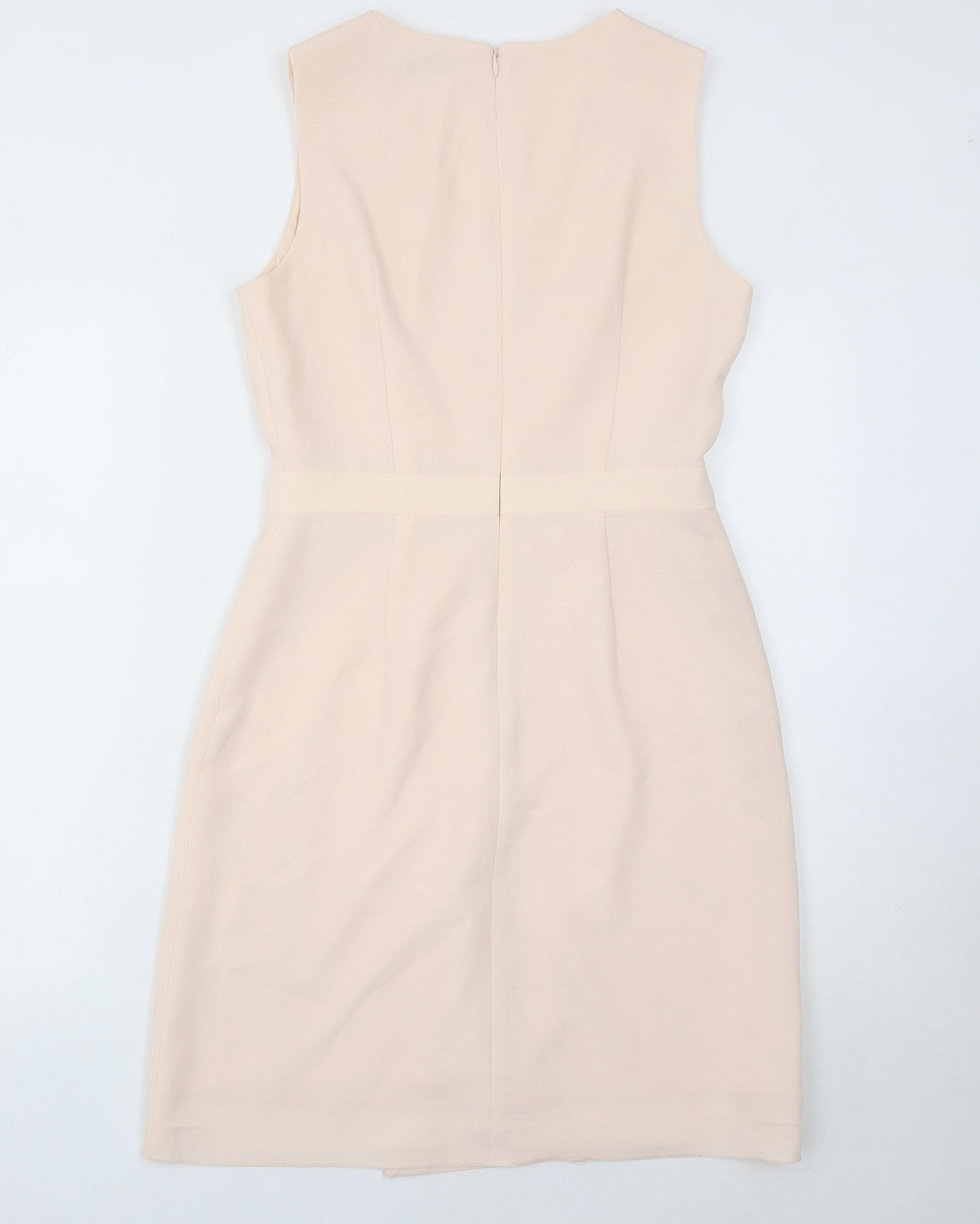Club Monaco Women's Beige Size 8 Sheath Knee Length V-Neck Dress