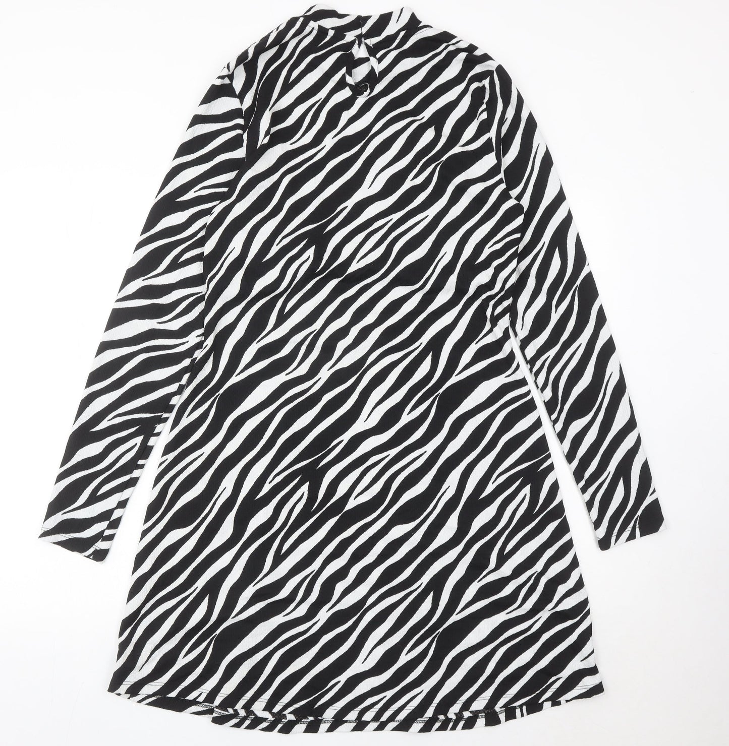 Pep&Co Women’s Black White Zebra Print A-Line Dress L 16-18