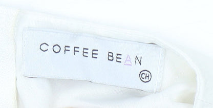 Coffee Bean Women’s Ivory Brown Wide-Leg Sleeveless Jumpsuit Size S